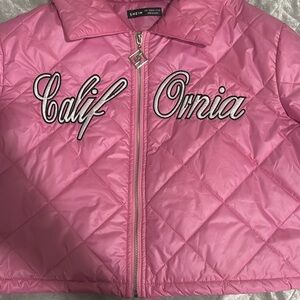 California cropped pink puffer